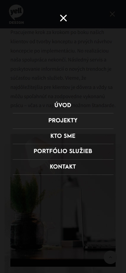 Menu na mobilných zariadeniach